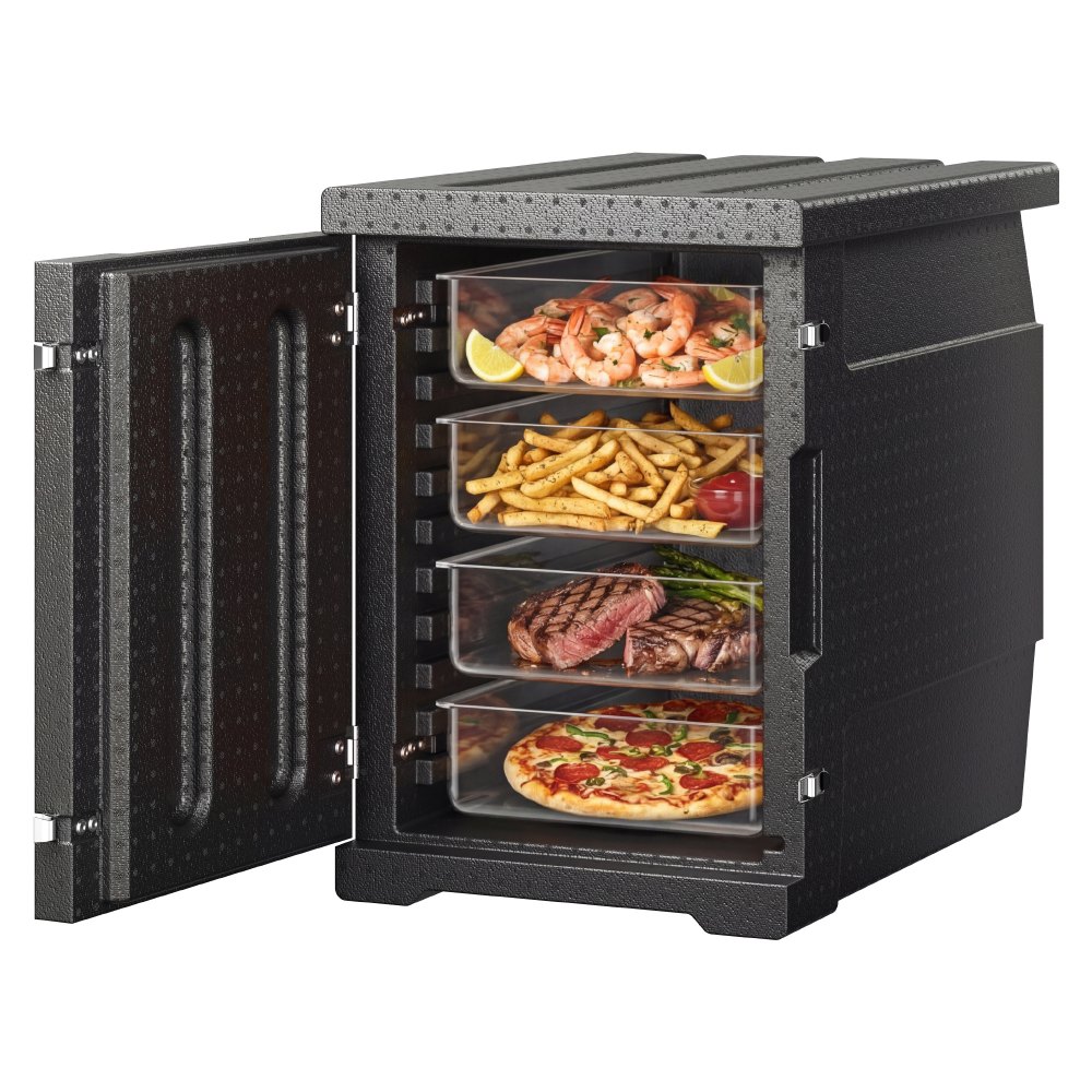 VEVOR Isolierter Thermobox Isolierbox Lebensmittelbehälterträger, 90 L für Catering, Kantine usw.