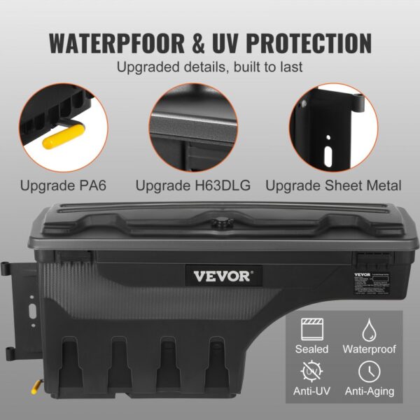 VEVOR Lkw-Ladeflächen-Aufbewahrungsbox, 25 L ABS-Radkasten-Werkzeugkasten, Kompatibel mit Ford F-150 2015–2021 – Bild 3