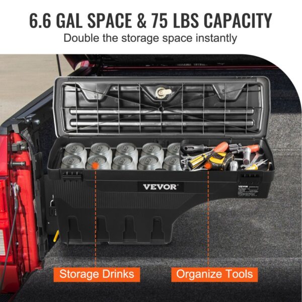 VEVOR Lkw-Ladeflächen-Aufbewahrungsbox, 25 L ABS-Radkasten-Werkzeugkasten, Kompatibel mit Ford F-150 2015–2021 – Bild 5