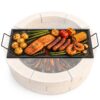 VEVOR 810 x 380 x 25 mm X-Marks Feuerstellen-Grillrost, Rechteckiger Grillrost, Schwarz