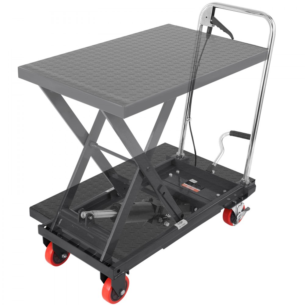 VEVOR Scherenhubtisch hydraulisch 230 kg Tragfähigkeit Hubtischwagen 220–720 mm Hubbereich Hubtisch Werkstatt