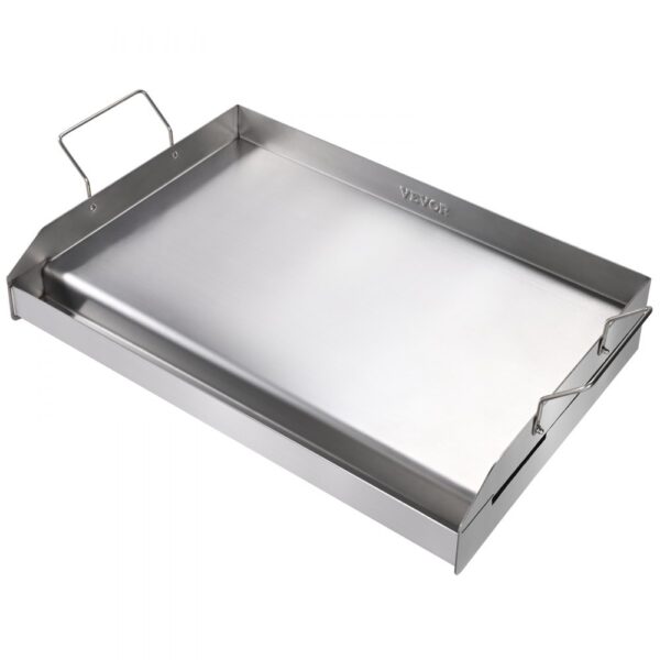 VEVOR Grillplatte 430 Edelstahl 608 x 403 x 99 mm, Universal Grillplatte 2 mm Dicke Verwendbar