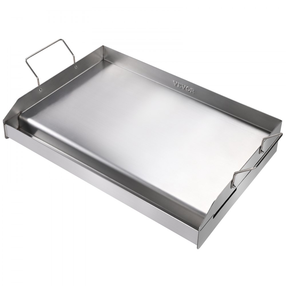 VEVOR Grillplatte 430 Edelstahl 608 x 403 x 99 mm, Universal Grillplatte 2 mm Dicke Verwendbar