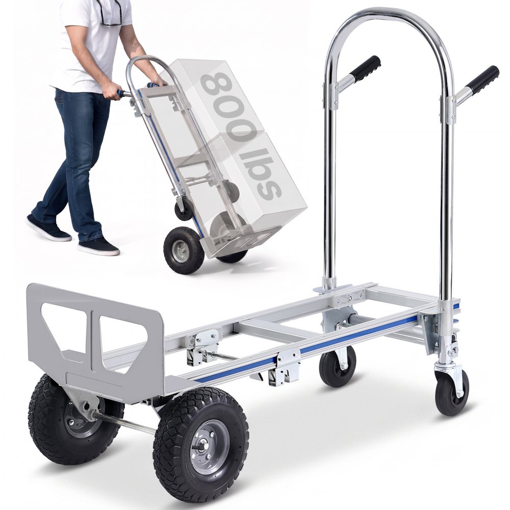 VEVOR 2-in-1 Sackkarre Klappbar 0,686kg Tragfähigkeit Transportkarre Aluminiumlegierung & Kohlenstoffstahl ⇋